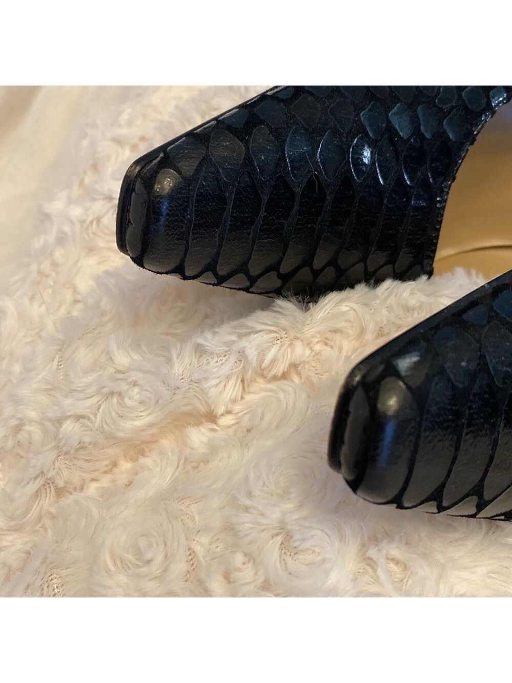 👠 Karen Scott Black Pumps with Sparkle snakeskin✨texture. Sz 10 ladies heels - Picture 7 of 7